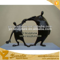 bronze modern abstract statue of friends for outdoor decoration